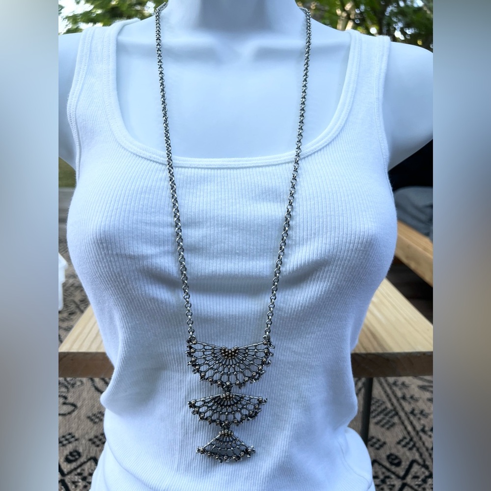 Lucky Brand Two Tone Long Boho Necklace
